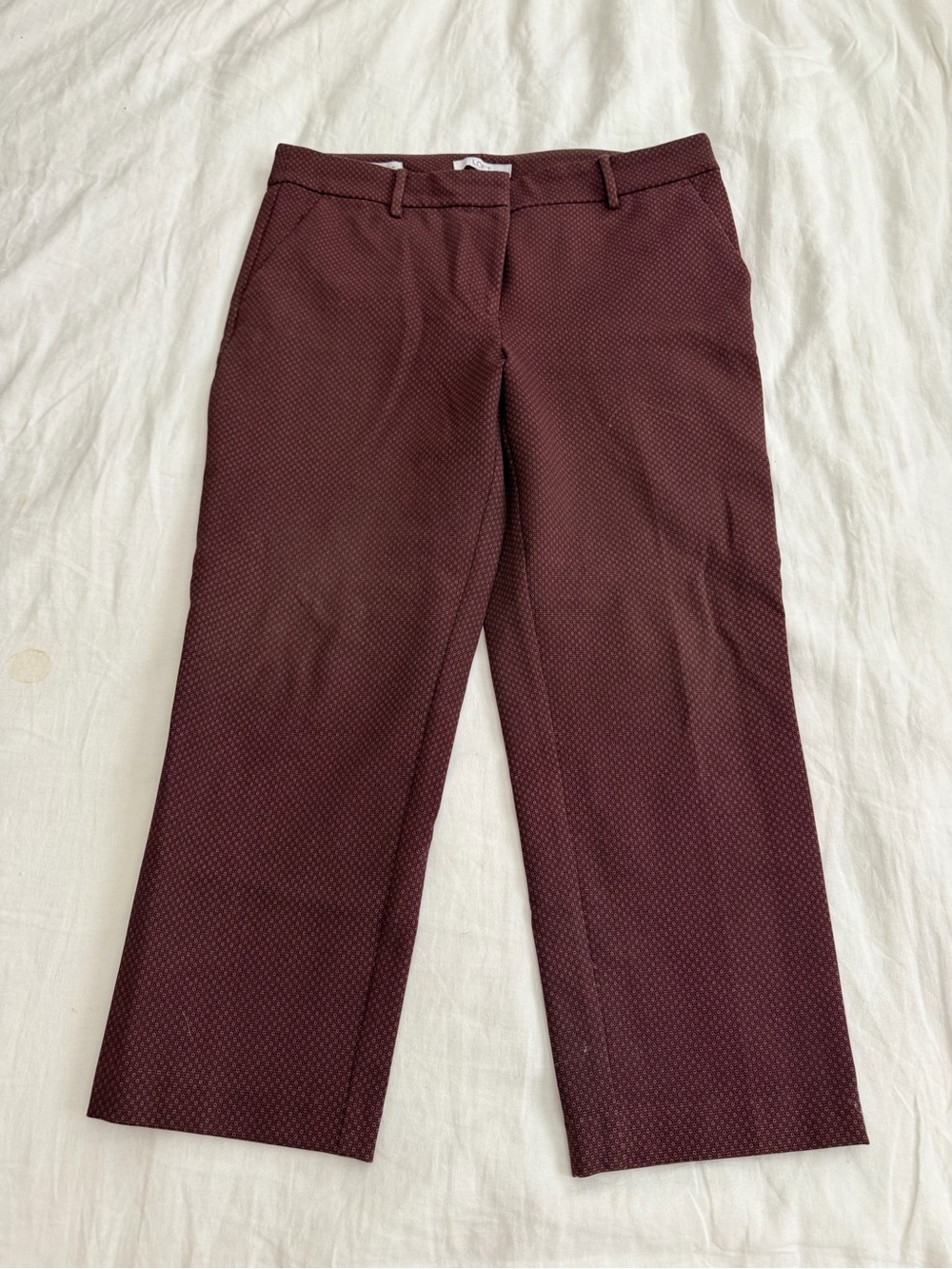 LOFT Women's Cropped Dress Pants in Burgundy